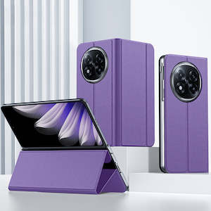 Premium PU Leather Flip Case for OPPO Find N5 – 360° Protection [Purple]