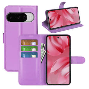 Google Pixel 10 Pro PU Wallet Case [Purple]