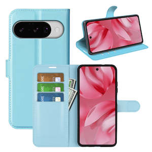 Google Pixel 10 Pro PU Wallet Case [LightBlue]