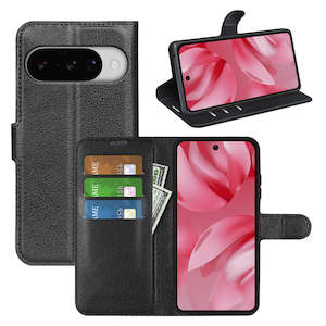 Google Pixel 10 Pro PU Wallet Case [Black]