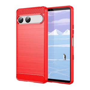 Sony Xperia 10 VII Carbon Fibre Brushed Case [Red]
