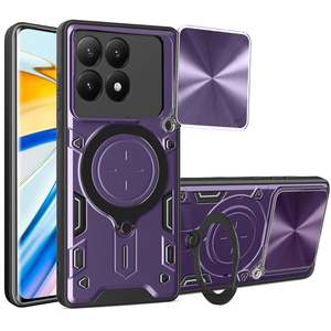 Phone Accessories: Xiaomi 15T Ring Kickstand Case w/ Camera Cover [Purple]