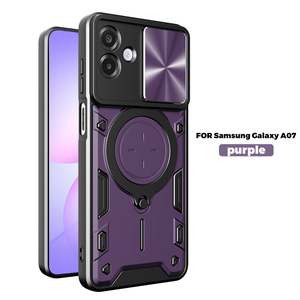 Samsung Cases: Samsung Galaxy A07 Ring Kickstand Case w/ Camera Cover [Purple]