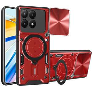 Xiaomi 15T Ring Kickstand Case w/ Camera Cover [Red]