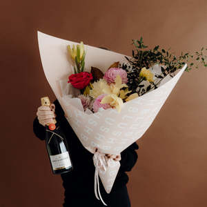 Celebration: Wrap Bouquet + Moët