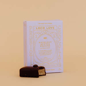 Valentines Day Gift Collection: Loco Love Hazelnut Butter Praline chocolate, Twin Pack