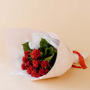 Sending Love: Red Roses in Blush Wrap