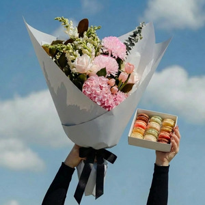 All: Mother's Day Wrap Bouquet + J'aime Les Macarons