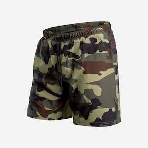 AGUA VOLLEY 2N1 SWIM SHORT 7": CAMO XXL GREEN