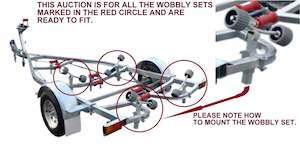 Combo Deals: WOBBLY ROLLER ASSEMBLY X 4 -PENDULUM TYPE WITH ARM FOR BOAT TRAILERS
