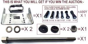Combo Deals: KEEL ROLLER WITH BRACKET +19MM HEX BOLT + POLYURETHINE ROLLERS+2X END CAPS.