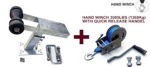 Jet Ski Rollers Assembly: WINCH POST + CARRIER + 3000LBS(1360 KG) WINCH FOR MEADIUM TO HEAVY BOATS