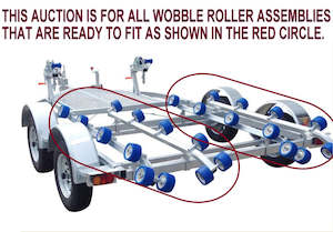 Jet Ski Rollers Assembly: DOUBLE JET SKI ROLLER ASSEMBLY-1820MM LONG WITH SPECIAL MOUNTING BRACKETS