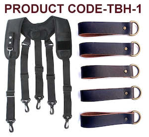 Toolbelts Accessories: TOOLS BELT- HEAVY DUTY SUSPENDER WITH 5 X HEAVY DUTY LEATHER LOOP.