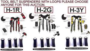 Toolbelts Accessories: TOOL BELT PADDED SUSPENDERS/HARNESS WITH 4 X LOOPS, MAGNETIC PAD & DETACHABLE MOBILE PHONE BAG.