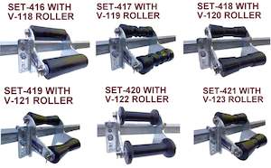 Polyurethane Rollers: BOAT KEEL ROLLER-POLYURETHANE ROLLERS WITH UP LIFT BRACKET & 19MM S/STEEL SHAFT.