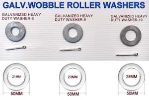 Rubber Rollers: WOBBLE ROLLER GALVANIZED HEAVYDUTY WASHER WITH S/STEEL SPLIT PIN