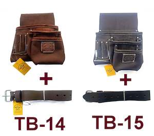 Toolbelts Accessories: SINGLE LEATHER RIGGER POUCH WITH STEEL HAMMER HOLDER AND HEAVY DUTY TOOL BELT