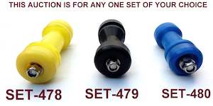 Rubber Rollers: KEEL ROLLER WITH 2 X END CAPS AND 16MM BOLT FOR BOAT TRAILERS