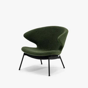 Case Furniture: Ella Tubular Lounge Chair-Orsetto-Moss-Black
