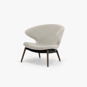 Case Furniture: Ella Composite Lounge Chair-Chalk-Walnut