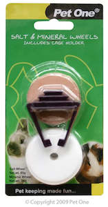Rabbit Guinea Pigs: PetOne: Salt Lick and mineral wheel with Clip - 50g