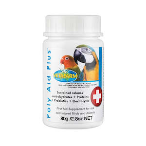 Rabbit Guinea Pigs: Vetafarm: Poly-Aid Plus (Powdered First Aid) Birds & Small Animals - 80g