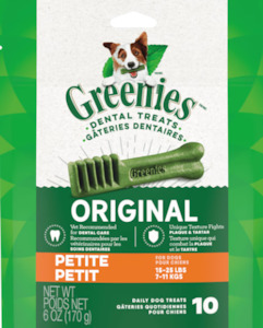 Bones Chews Treats: Greenies: Original Petite Dental Chews - 170g 10pce