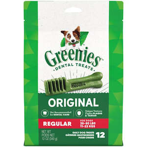 Bones Chews Treats: Greenies: Original Regular Dental Chews - 340gram 12 Piece