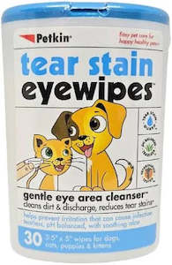 Cats 1: Petkin Tear Stain Eye Wipes 30pk