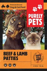 Purely Pets: Beef & Lamb Patties 1kg