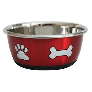 Durabolz: Paw & Bone Metallic Red Bowl