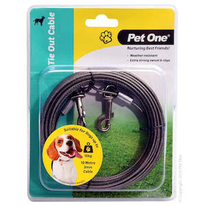 Equipment: PetOne Tie Out Cable 10M 3mm for Dogs up to 15kg