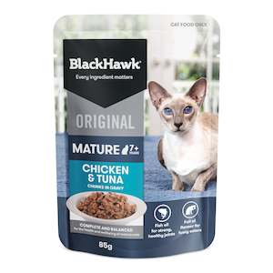 BlackHawk: Cat Mature - Original Chicken, Tuna, Gravy Pouch