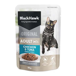 Canned Pouches: BlackHawk: Cat Healthy Benefits Chicken, Tuna, Gravy Pouch