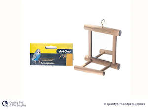 AviOne: Bird Toy Wood Framed Mirror With Seat