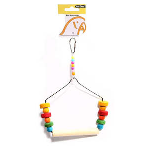 Aviary Birds: AviOne: Parrot Toy Coloured Block & Swing