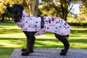 Pet Wear: Dog Raincoat Water Proof - Floral Blush by Scribbler