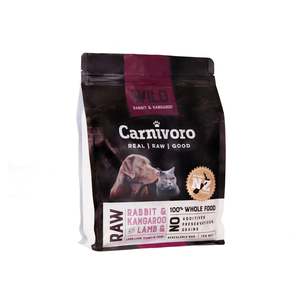 Raw Food: Carnivoro Wild Rabbit, Kangaroo, Lamb & Tripe 1kg