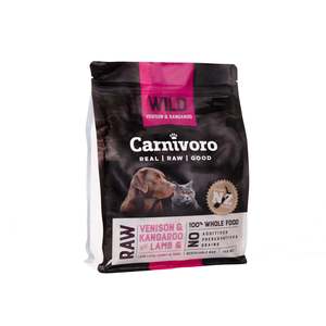 Carnivoro Wild Venison, Kangaroo, Lamb & Tripe Frozen Dog Food 1kg