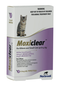 Moxiclear Spot-On Cat Flea & Worm Treatment - 3pk