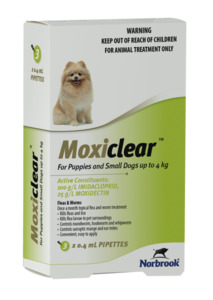 Moxiclear Spot-On Dog Flea & Worm Treatment 3pk