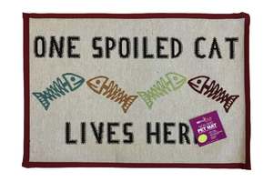 Petrageous Tapestry Placemat “One Spoiled Cat Lives Here”