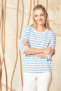 Verge: Verge - Nero Top // Blue Stripe