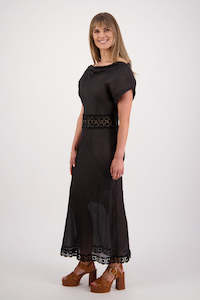 Briarwood - Stephanie Ramie Dress // Black //Cream