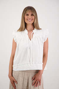 Briarwood - Skye Cotton Poplin Top // White