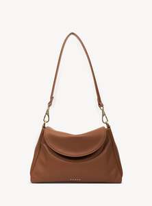 Saben: Saben - Beckett Shoulder Bag // Black Luxe // Tan Luxe