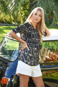 Coop - Crinkle Crush Top // Black