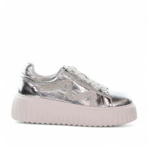 Footwear: Minx - Drax // Silver Metallic Scrunch Lace Detail