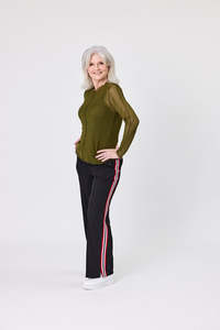 Lemon Tree - Chloe Pant // Black/Red Stripe